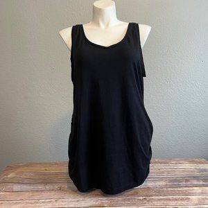 Motherhood Ruched Side Tank Top - Black